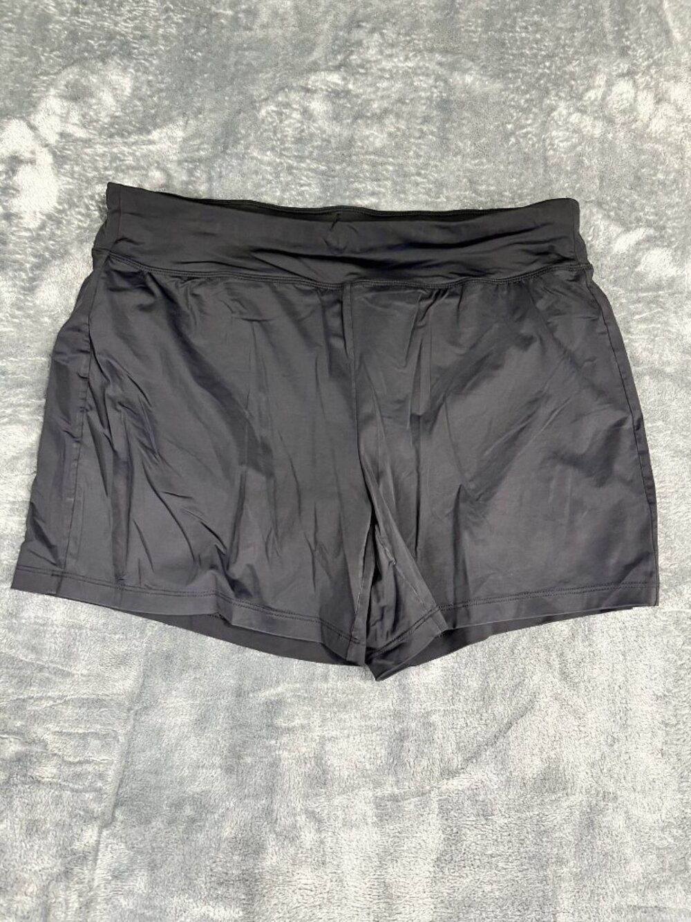 Duluth Womens Black Athletic Shorts Elastic Waistband 12